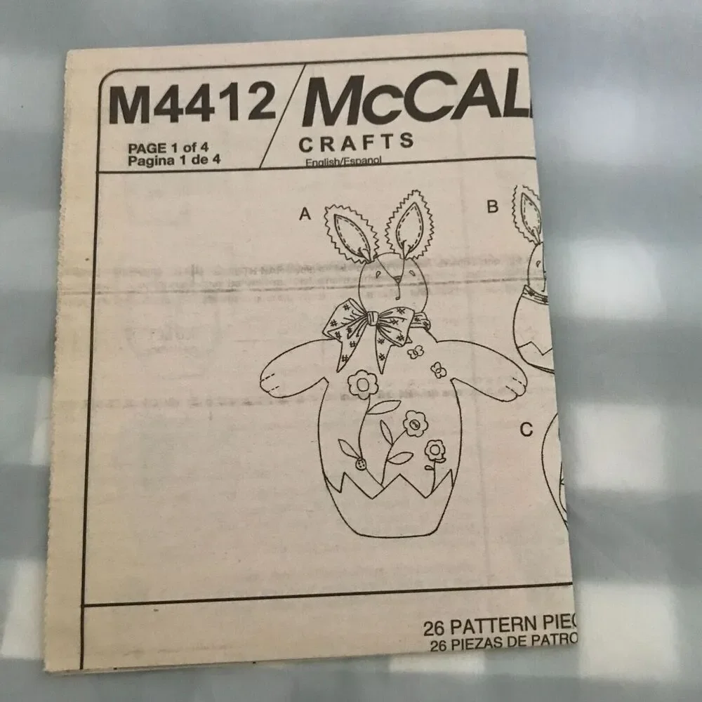 #M4412 McCalls Easter bunny and basket sewing pattern